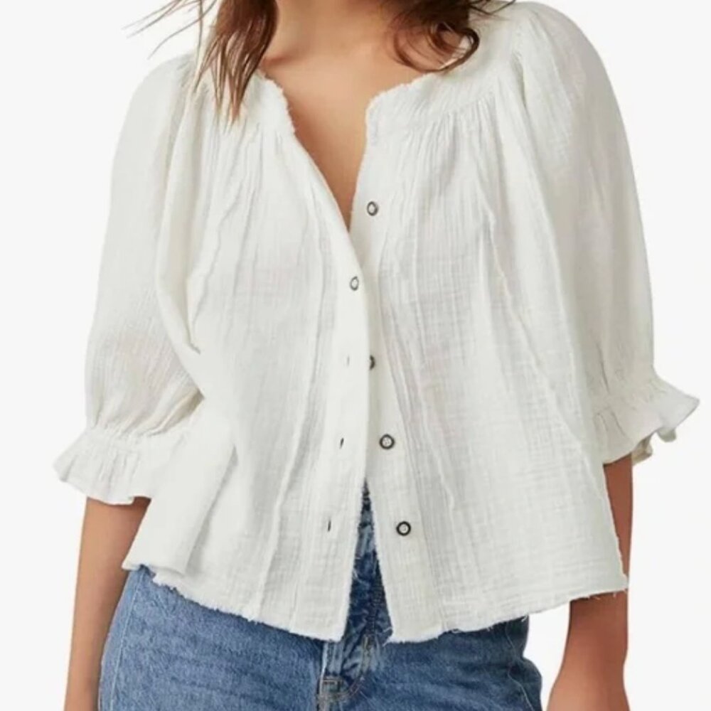 Loose Fitting Button Down Blouse - image 2